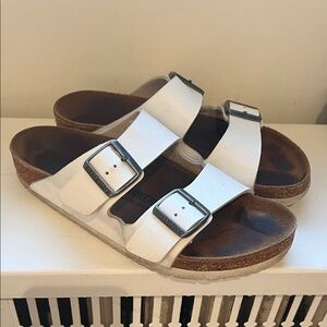 Arizona White Birkenstock Sandals